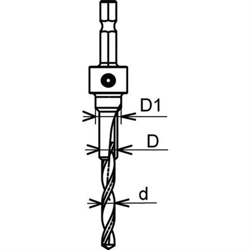 IGM M394 Bohrer für Verbindungsschrauben - d3,5 D=5 D1=7
