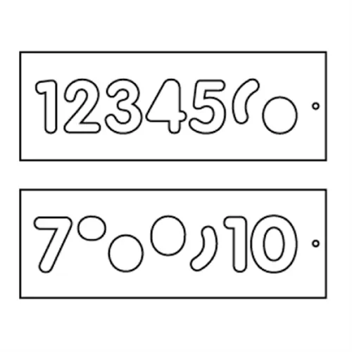 Frässchablonenset für Zahlen, Gr. 57 mm, 1-10