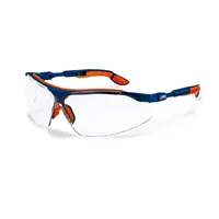 Uvex I-VO Schutzbrille – durchsichtige Sichtscheiben, blau-orange