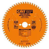 CMT Orange Industrielle Kreissägeblätter für eisenhaltiges Material und PVC - D160x2 d20+16 Z60 HW