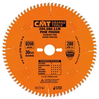 CMT Orange Kreissägeblätter für Querschnitte, für Handkreissägen - D260x2,5 d30 Z80 HW -5°Neg