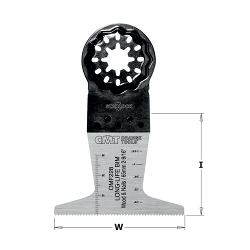 CMT Starlock Tauch- und Bündigschnitt BIM in Holz & Nägeln. Lange Lebensdauer - 65 mm