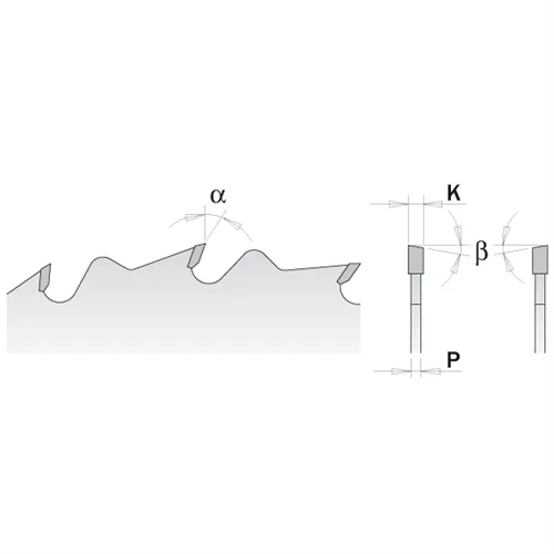 CMT Industrial Vielblatt-Kreissägeblatt mit Räumschneiden für Grobschnitte - D350x4,2 d30 Z26+4 MEC HW