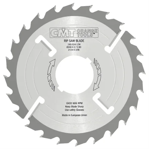 CMT Industrial Vielblatt-Kreissägeblatt mit Räumscheiden, dünn - D250x2,7 d70 Z20+4 MEC HW