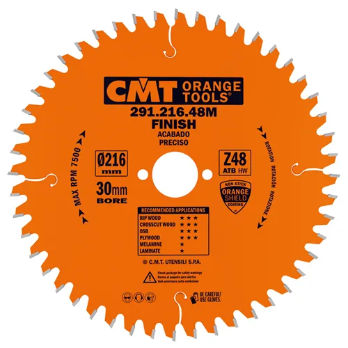CMT Orange Kreissägeblätter für Querschnitte - D225x2,8 d30 Z36 HW