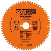 CMT Orange Kreissägeblätter für Querschnitte, für Handkreissägen - D216x2,8 d30 Z64 HW -5°Neg