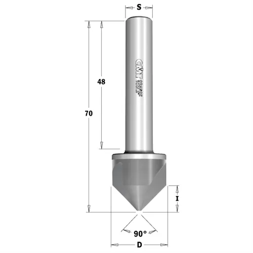 CMT C521 Senker mit Zylinderschaft 90° - D19,2 I9 L70 S=10x48