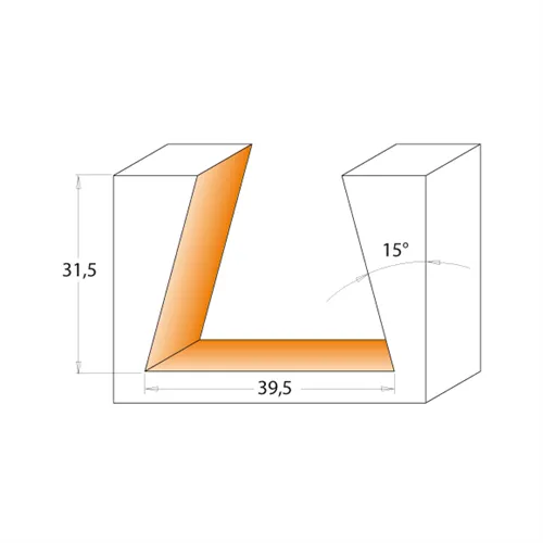 CMT Wendeplatten-Zinkenfräser - 15° D39,5x31,5 S=M12x1 HW