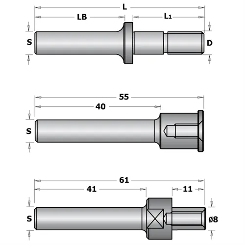 CMT C724 Aufnahmedorne für Schlitzfräser 823 - L55, S=8