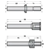 CMT C824 Nutenfräserdorn mit Abstandshalter - S=12,7mm, D=M8, L1=40
