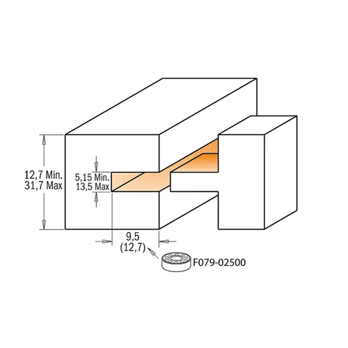 CMT Einstellbare Fräsersetz zur Herstellung von Nut- und Federverbindungen Set - S=12 HW