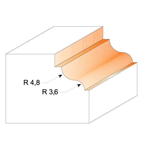 CMT C947 Multiradienfräser mit Falz - R4,8-3,6 D34,2x13 S=12 HW
