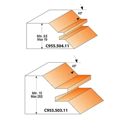 CMT C955 45°-Eckverbindungsfräser - D70x31,7 45° S=12 HW