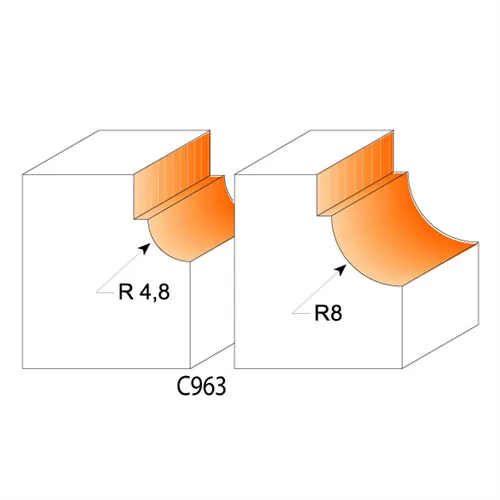 CMT C963 Hohlkehlenfräser mit Falz - R8 D31,7x14,3 S=12 HW