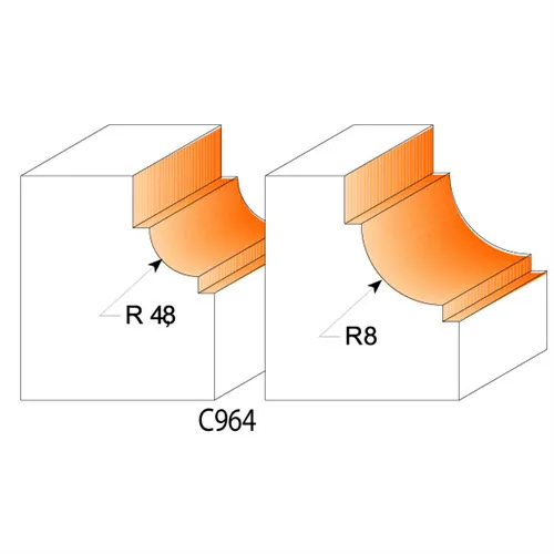 CMT C963 Hohlkehlenfräser mit Falz - R4,8 D25,4x11,5 S=12 HW