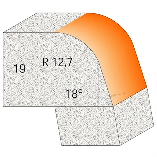 CMT C966 Abrundfräser für Mineralwerkstoffe - R12,7 D50,8 I31,75 S=12mm