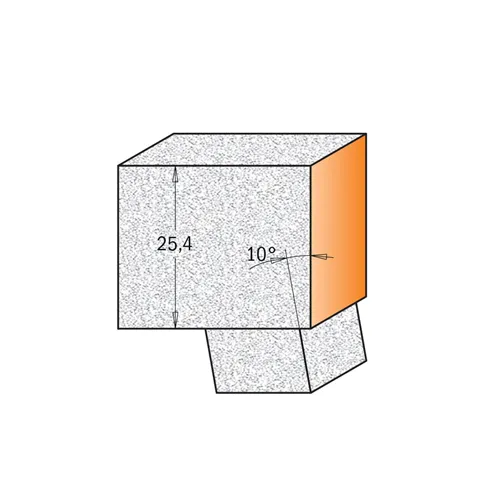 CMT C980.57 Fräser mit Kugellager für Mineralwerkstoffe - D22x25,4 A10° L78 S=12