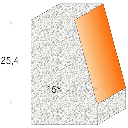CMT C981 Fasenfräser für Mineralwerkstoffe - D31,7 I22,2 A15° S=12
