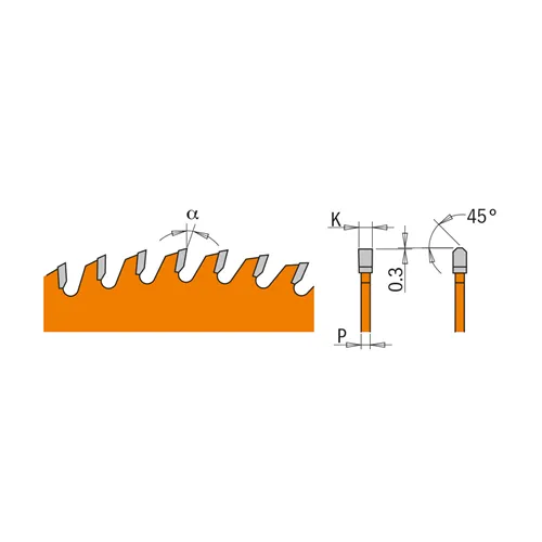 CMT Orange Sägeblätter für Nicht-Eisenmetalle, Kunststoffe - D216x2,6 d30 Z40 HW