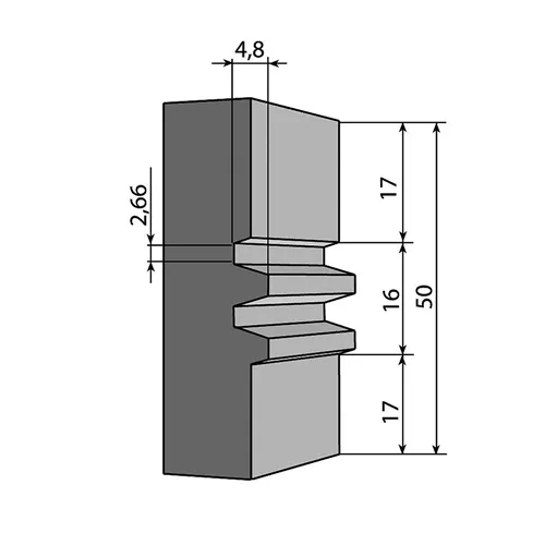 Profilmesser für F620 - 50x24x2mm