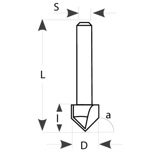 IGM M115 V-Nutfräser - D12,7x12,7x52,7 S=8 HW
